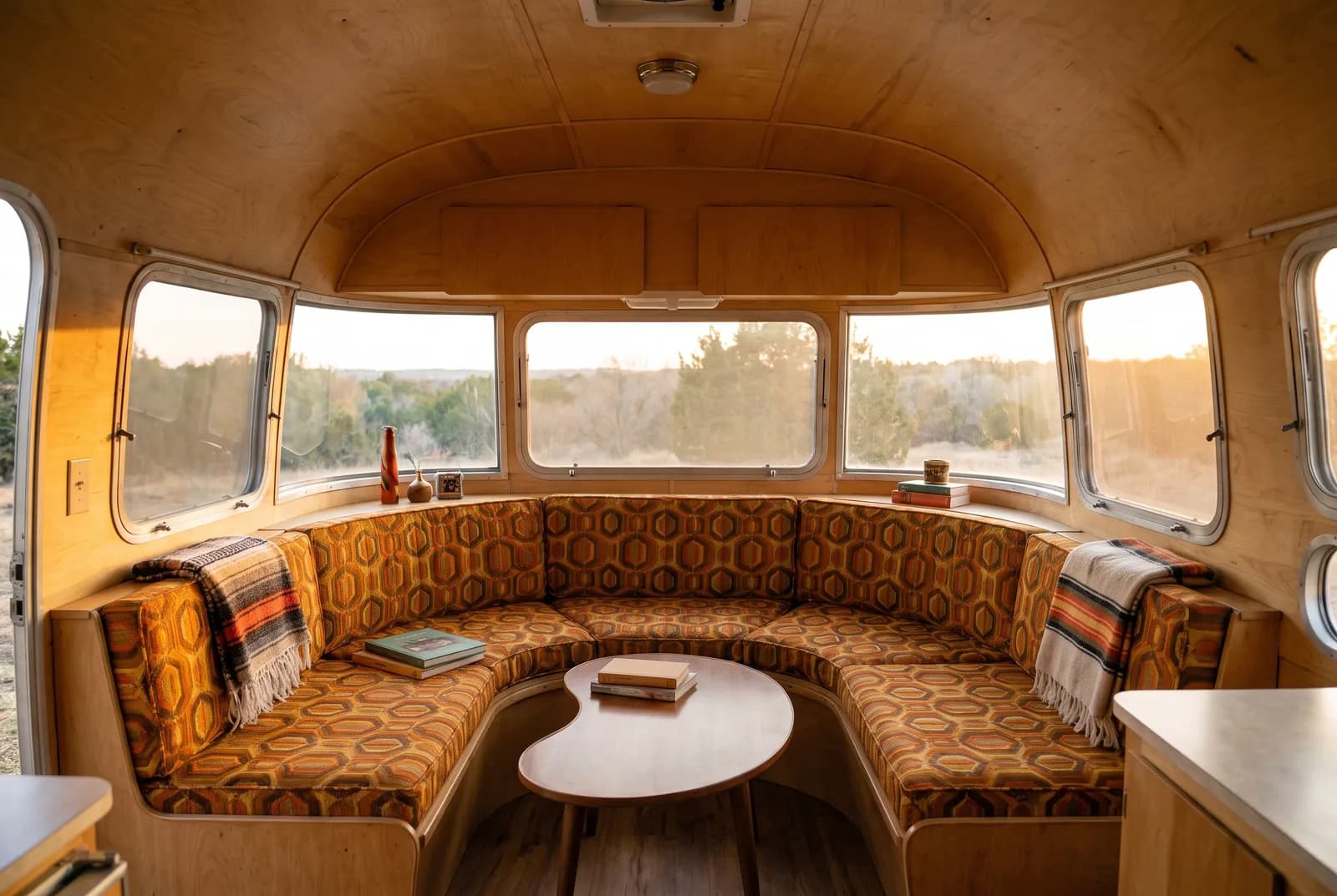 Airstream Rondzit achterin